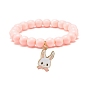 Bracelets pour enfants extensibles en perles acryliques, bracelets à breloques en alliage d'émail de formes mixtes