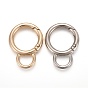 Alloy Spring Gate Ring, with Loop, Circle Key Rings, for Handbag Ornaments Decoration, Cadmium Free & Lead Free