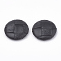 Imitation Leather Covered Cabochons, with Aluminum Bottom, Half Round/Dome