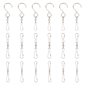 Stainless Steel Spinning Dual Clip Swivel Hooks, for Wind Spinners, Hanging Windsock, Wind Chimes Crystal Party Supply