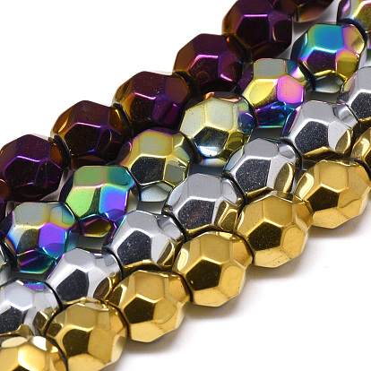 Electroplate Non-magnetic Synthetic Hematite Beads Strands, Faceted Round