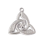Placage ionique (ip) 304 pendentifs en acier inoxydable, charmes de noeud de la trinité