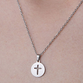 201 Stainless Steel Cross Pendant Necklace