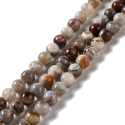 Natural Mexican Agate Beads Strands, Round