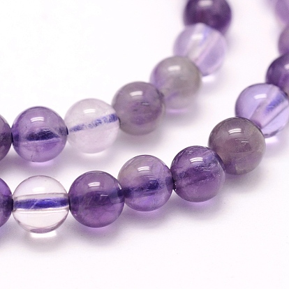 Natural Amethyst Beads Strands, Round