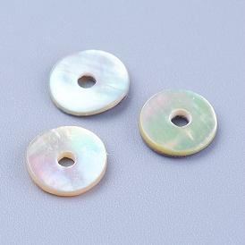 Natural Sea Shell Beads, Disc/Flat Round, Heishi Beads