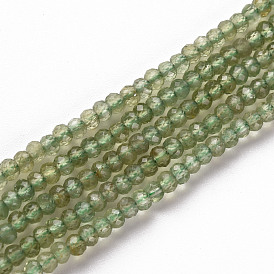 Natural Apatite Beads Strands, Rondelle, Faceted