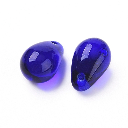 Czech Glass Beads, Transparent & Imitation Opalite, Top Drilled Beads, Teardrop
