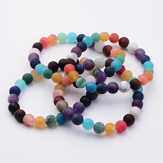 Natural Gemstone Beads Stretch Bracelets