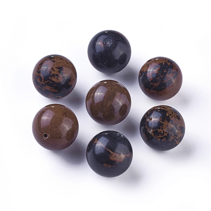 Natural Mahogany Obsidian Beads, Round