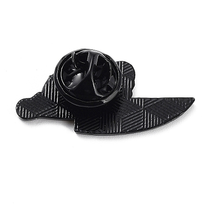 Grenouille magique de dessin animé avec couteau/chapeau de sorcière/épingles en émail pour scooter, broche en alliage noir pour vêtements de sac à dos