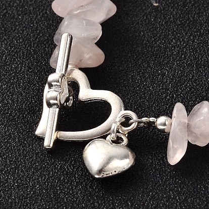 Модные природных драгоценных камней браслеты из бисера, с железом бисера, сплав очаровывает сердца и тумблеры застежками, 200x6 мм