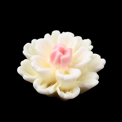 Opaque Resin Cabochons, 3D Flower