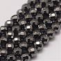 Grade AA Magnetic Synthetic Hematite Bead Strands, Faceted, Round