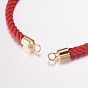 Nylon Twisted Cord Bracelet Making, Slider Bracelet Making, with Brass Findings, Tree of Life