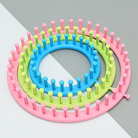 Plastic Knitting Loom for Yarn Cord Knitter, Hat Scarf Shawl Sweater Sock Blankets Making Tool, Round/Oval
