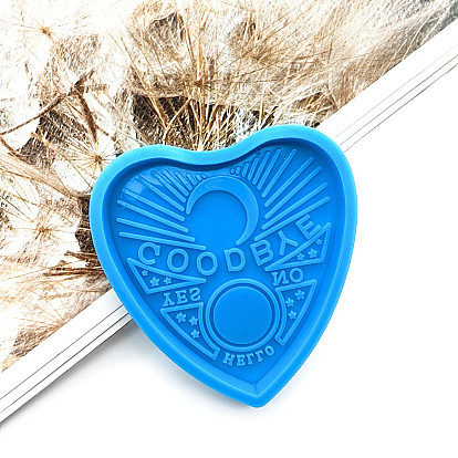 Heart with Word Pendant DIY Silicone Molds, Resin Casting Molds, for UV Resin, Epoxy Resin Jewelry Making, Valentine's Day
