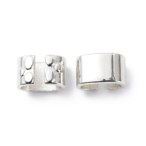 Charmes de glissière en alliage, rectangle, 12x8mm, diamètre intérieur: 5x10 mm