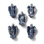 Gemstone Pendants, Angel Charms with Platinum Plated Alloy Snap on Bails