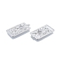Brass Micro Pave Clear Cubic Zirconia Pendants, Rectangle with Sun & Star