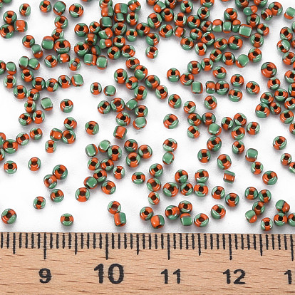 Two Tone Opaque Glass Seed Beads, Opaque Colours Seep, Round Hole, Column