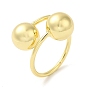 Rack Plating Brass Round Ball Cuff Rings, Cadmium Free & Lead Free, Long-Lasting Plated
