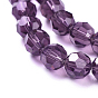 Faceted(32 Facets) Round Imitation Austrian Crystal Bead Strands, Grade AAA