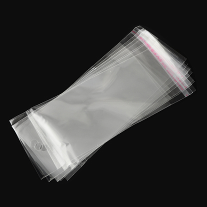 OPP Cellophane Bags, Rectangle, 17.5x7cm, Hole: 8mm, Unilateral thickness: 0.035mm, Inner measure: 12x7cm