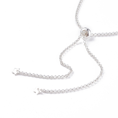 304 collier de chaînes rolo en acier inoxydable, collier coulissant ajustable pour femme