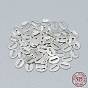 925 Sterling Silver Slice Chain Tabs, Oval with Bone Design, with 925 Stamp