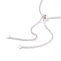 304 Stainless Steel Rolo Chains Necklace, Adjustable Slider Necklace for Women