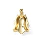 Rack Plating Brass Enamel Pendants, with Plastic Pearls and Cubic Zirconia, Golden, Ghost Charm