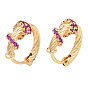 Массивные серьги-кольца с кубическим цирконием, золотые латунные украшения для женщин, без никеля 