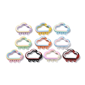 Spray Painted Alloy Spring Gate Ring, Cloud with 3 Loops