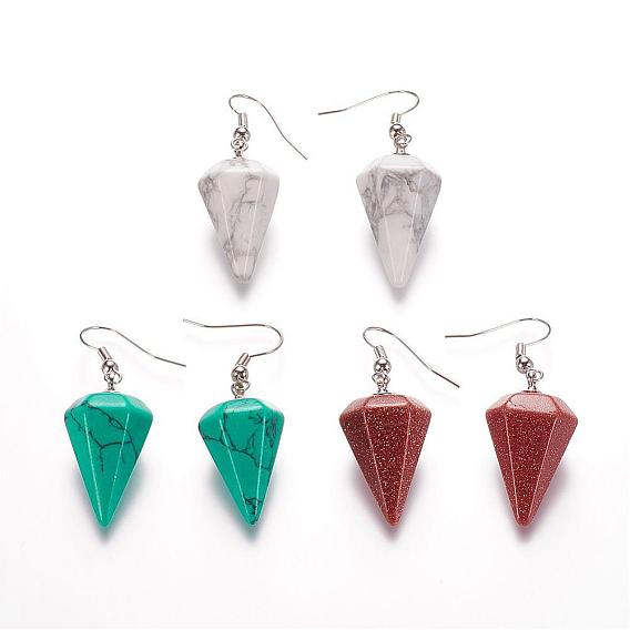 Gemstone Dangle Earrings, Pendulum