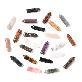 Natural & Synthetic Gemstone Pointed Pendants, Faceted, Bullet
