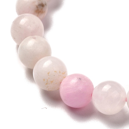Natural Pink Mangano Calcite Beads Stretch Bracelet for Women