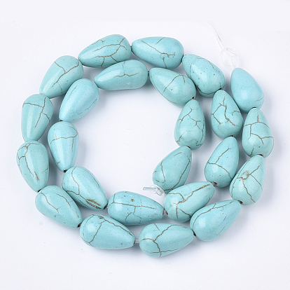 Synthetic Turquoise Beads Strands, Drop