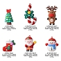 12 piezas 6 estilos colgantes grandes de plástico pvc, tema de la Navidad, calcetín de navidad y bastón de caramelo y muñeco de nieve y árbol y alce y padre