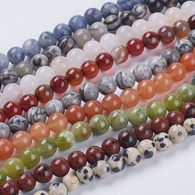 Natural Mixed Gemstone Beads Strands, Round