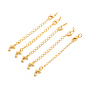 Brass Chain Extender, with Curb Chains and Lobster Claw Clasps, Long-Lasting Plated, Dolphin
