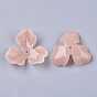 Tapas de cuentas acrílicas translúcidas, 3-pétalo de flor