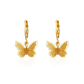 Geometric Metal Butterfly Earrings for Women, Chic and Versatile Ear Hooks
