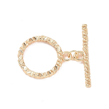 Brass Toggle Clasps, Textured Ring