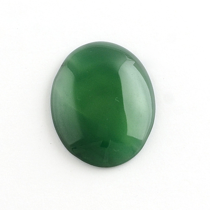 Vert agate cabochons de pierres précieuses naturelles, ovale, 40x30x6~9mm