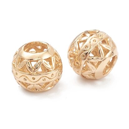Alloy Filigree Beads, Long-Lasting Plated, Round