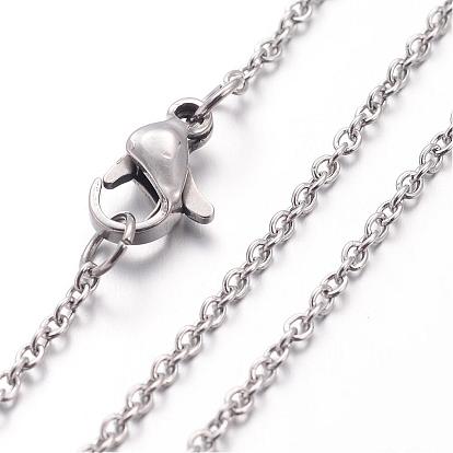 Placage ionique (ip) 304 collier en acier inoxydable, chaînes câblées, avec fermoirs mousquetons, pour la fabrication de bijoux bricolage