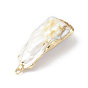 Colgantes de perlas keshi barrocas naturales, encantos de pepitas, con fornituras claros en latón dorado