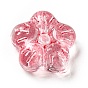 Transparent Glass Beads, Plum Blossom Flower