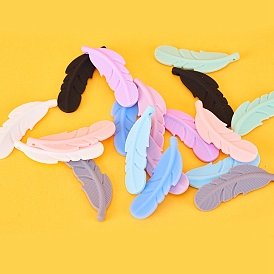 Feather Food Grade Silicone Focal Beads, Silicone Teething Beads